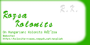 rozsa kolonits business card